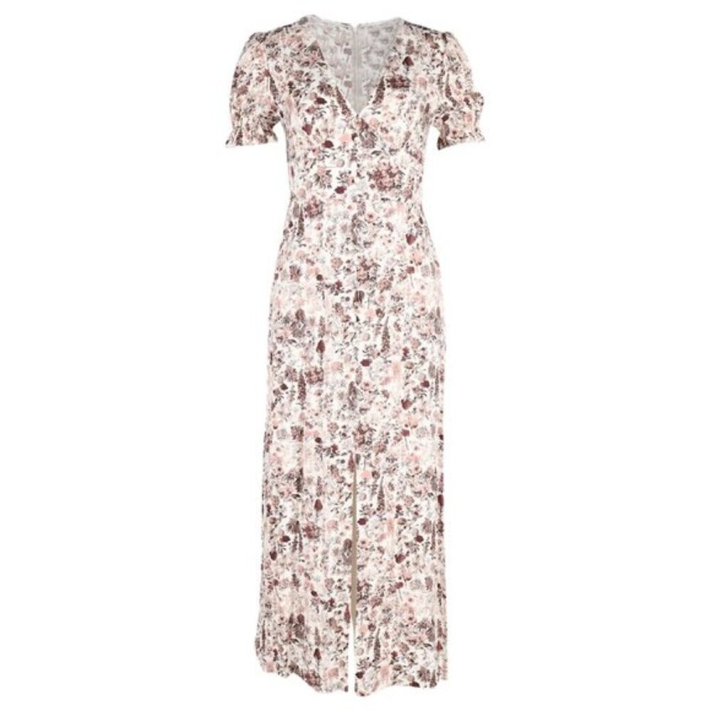 Diane Von Furstenberg Cream Floral Maxi Dress